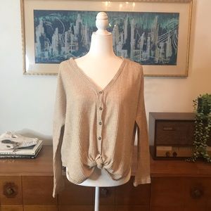 Button Up Oatmeal Sweater